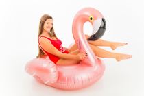 Nafukovací lehátko Plameňák - Flamingo - rose gold  140 x 130 x 120 cm - Nafukovací plameňáci a jednorožci