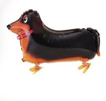 Balón foliový chodící pes - Pejsek  70 cm - Fóliové chodící zvířátka