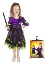 karnevalový kostým čarodějnice/halloween fialová vel. S - Karnevalové kostýmy pro děti