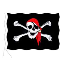 vlajka pirátská - lebka -150 x 90 cm - Vousy, kníry, kotlety, bradky
