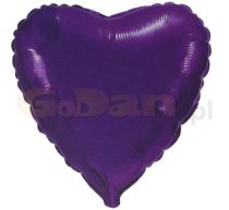 Balón foliový 45 cm  Srdce fialové - Narozeniny