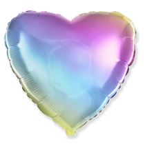 Balón foliový 45cm srdce DUHOVÝ - RAINBOW - Valentýn / Svatba - Párty program
