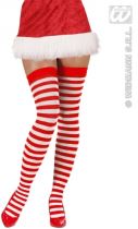 Nadkolenky miss Santa pruhované - Punčocháče, rukavice, kabelky