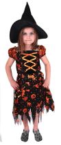 Kostým čarodějnice s kloboukem vel. S - Halloween - Karnevalové kostýmy pro děti