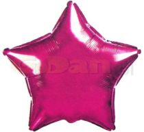 Balón foliový 45 cm  Hvězda metalická tmavě růžová (Fuchsie) - Fóliové