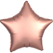 Balón foliový 45 cm  Hvězda růžovo zlatá - Rose gold - Fóliové