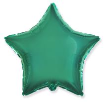 Balón foliový 45 cm  Hvězda zelená TYRKYSOVÁ - Sv. Patrik 17/3