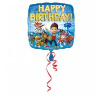 Balón foliový 43 cm - Happy birthday - narozeniny - PAW PATROL / Tlapková patrola - Dortové