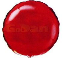 Balón foliový 45 cm Kulatý  červený - Fóliové
