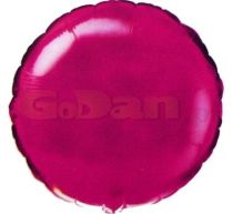 Balón foliový 45 cm Kulatý metalický tmavě růžový (Fuchsie) - Fóliové