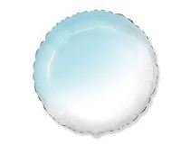 Balón fóliový kulatý ombré - modrobílý - 48 cm - Gender reveal - Holka nebo kluk