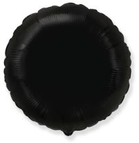 Balón foliový 45 cm Kulatý černý - Fóliové