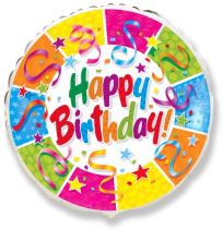 Balón foliový HAPPY BIRTHDAY PARTY - narozeniny - 45 cm - Fóliové
