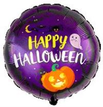 Balón foliový - Happy Halloween - kulatý - 45 cm - Masky, škrabošky
