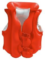 Nafukovací vesta plovací Deluxe červená 3-6 let - Nafukovací kruhy, míče, rukávky a vesty