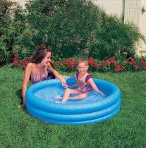 Bazén nafukovací Crystal - modrý - 3 komory -114 x 25 cm - Dětské nafukovací bazény