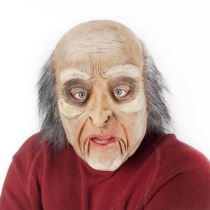 Maska muž s vlasy s pohyblivou mimikou - Halloween - Nafukovací doplňky