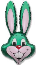 Balón foliový zajíc - zelený - farma - Velikonoce - 60cm - Fóliové