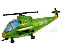 Balón foliový Helikoptéra - vrtulník - zelená  60 cm - Balónky