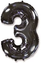 Balón foliový číslice ČERNÁ - BLACK 102 cm - 3 - Fóliové číslice