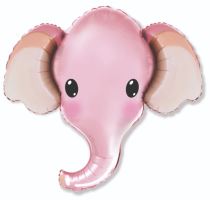 Fóliový balónek Slon - růžový - safari - Baby shower -  81 cm - 1. Narozeniny holčička