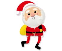Balón foliový Happy Santa Claus - Mikuláš - Vánoce - 102 cm - Nosy, uši, zuby, řasy