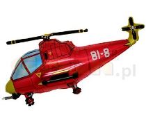 Balón foliový 35 cm  Helikoptera - vrtulník - červená (NELZE PLNIT HELIEM) - Led svítící