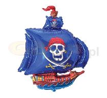 Balón foliový 35 cm  piráti modré (NELZE PLNIT HELIEM) - Pirátská párty