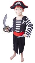 Kostým pirát s čepicí  velikost S - Karnevalové kostýmy pro děti