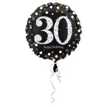Balón foliový 30 let - Happy birthday - narozeniny - 43 cm - Fóliové
