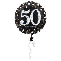 Balón foliový 50 let - Happy birthday - narozeniny - 43 cm - Dekorace
