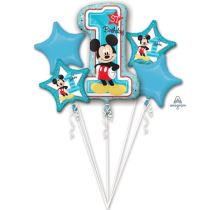 Balónková sada - Mickey mouse - 1. narozeniny - 5 ks fóliových balónků - Mickey - Minnie mouse - licence