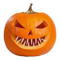 Dekorace zuby do dýně - pumpkin - Halloween - 12 ks - Nosy, uši, zuby, řasy
