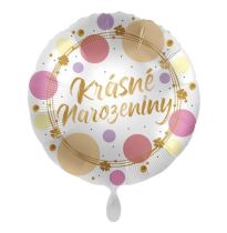 Balón foliový Krásné narozeniny - kulatý - 43 cm - Fóliové