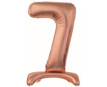Balón foliový číslice RŮŽOVO ZLATÁ / ROSE GOLD na podstavci, 74 cm - 7 - Fóliové číslice