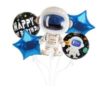 Balónková sada - 5 ks fóliových balónků - kosmonaut - Vesmír - Kosmos - Narozeniny