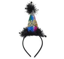 Čelenka s kloboukem HAPPY NEW YEAR - Silvestr - Čelenky, věnce, spony, šperky