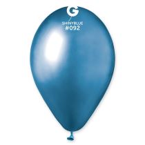 Balónek chromovaný 1 KS lesklý modrý - průměr 33 cm - Konfety