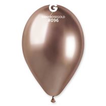Balónek chromovaný 1 KS lesklý růžovo zlatý (rose gold) 33 cm - Dekorace