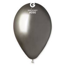 Balónek chromovaný 1 KS  lesklý vesmírně šedý - průměr 33 cm - Latex