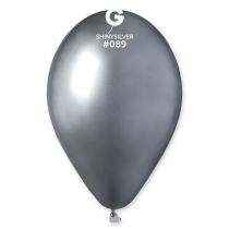 Balónek chromovaný 1 KS stříbrný lesklý - průměr 33 cm - Latex