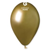 Balónek chromovaný 1 KS lesklý zlatý - průměr 33 cm - Oslavy