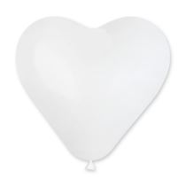 Balón SRDCE bílé 25 cm -1 ks - Valentýn / Svatba - Girlandy