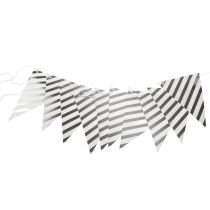 Girlanda narozeniny - vlajky - stříbrná - 300 cm - Dekorace
