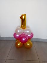DEKORACE z balónků MIX - 1. NAROZENINY - Happy birthday - 1. Narozeniny holčička