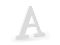 Dřevěné písmeno "A" - bílé, 21,5 x 20 cm - Rozlučka se svobodou