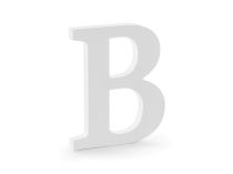 Dřevěné písmeno "B" - bílé, 16,5 x 20 cm - Rozlučka se svobodou