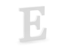 Dřevěné písmeno "E" - bílé, 17 x 20 cm - Rozlučka se svobodou
