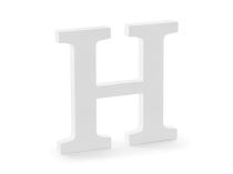 Dřevěné písmeno "H" - bílé, 21 x 20 cm - Svatby