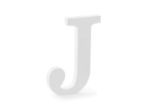 Dřevěné písmeno "J" - bílé, 14,5 x 20 cm - Rozlučka se svobodou